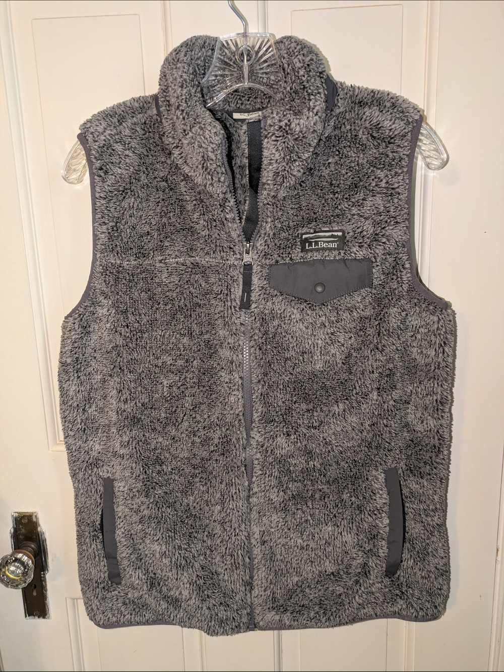L.L.Bean Gray Plush Fleece Zip Vest